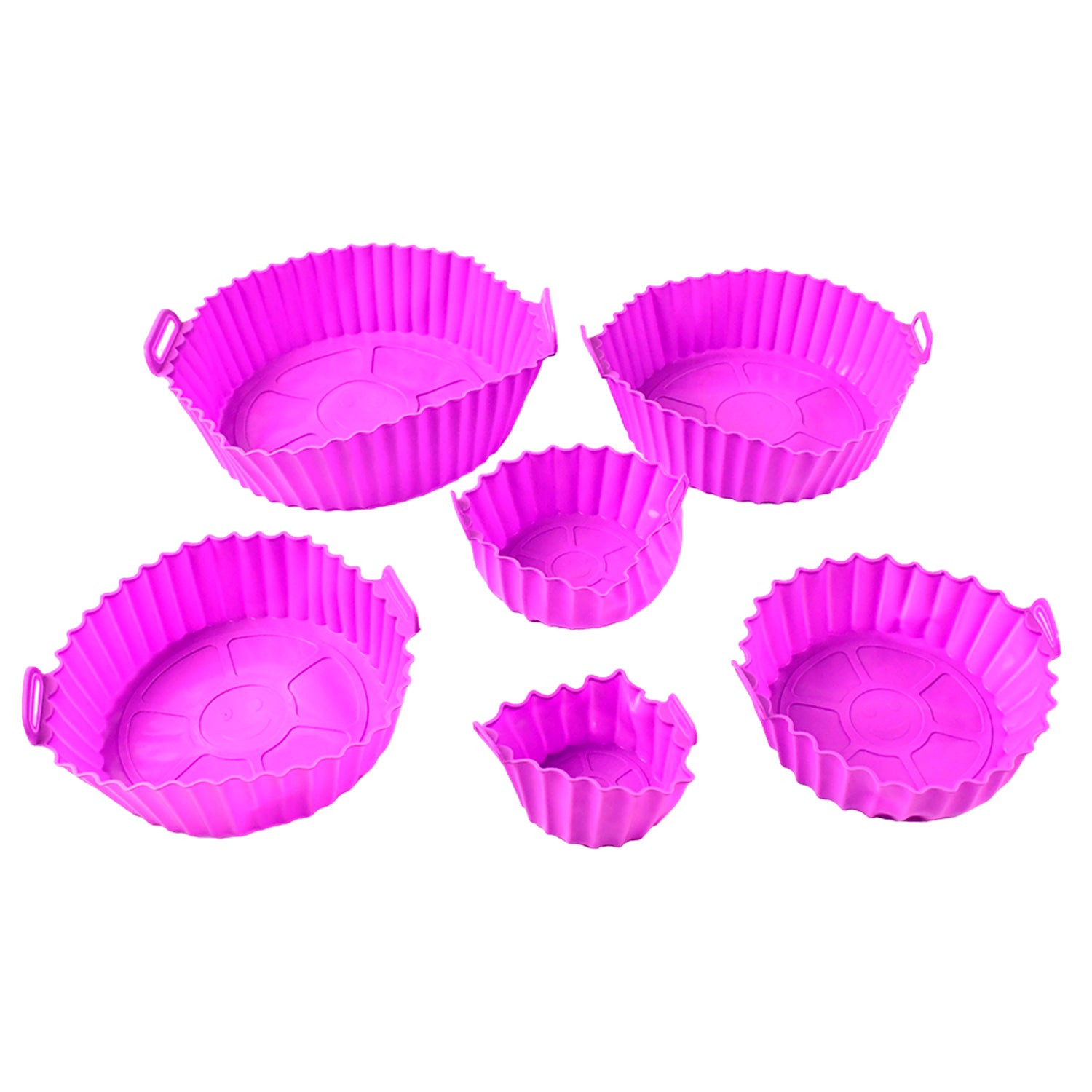 Air Fryer Reusable Silicone Pot With Handles (6 Pc Set) Air Fryer Reusable Silicone Pot With Handles (6 Pc Set)